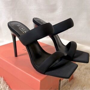 Padded Double Strap Stiletto Heels, Size 8, Like New